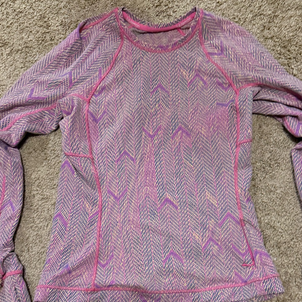 Lululemon Athletica Pink and Purple Chevron Top